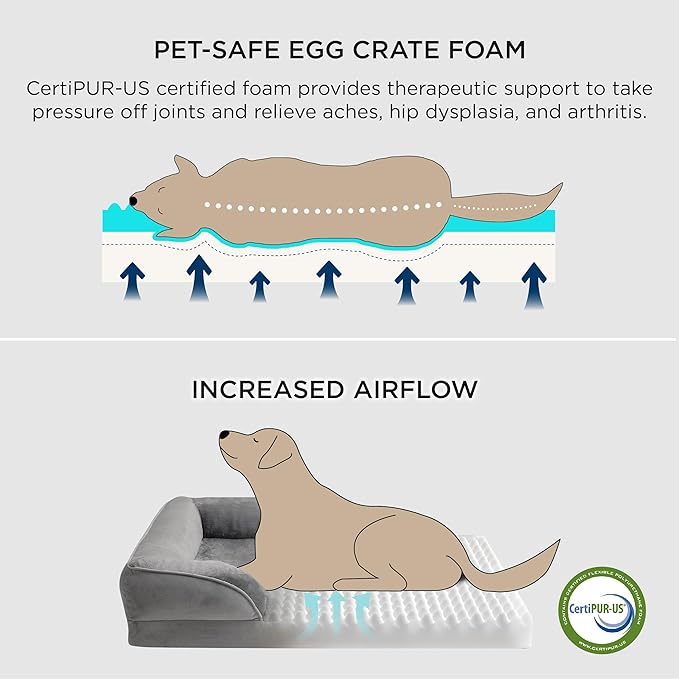 Bedsure XXL Orthopedic Dog Bed for Extra Large Dogs - Washable Giant Dog Cat Bed Waterproof, Comfort Dogs Couch Sofa with Washable Removable Cover, Pet Bed with Nonskid Bottom, Hazel, 52"