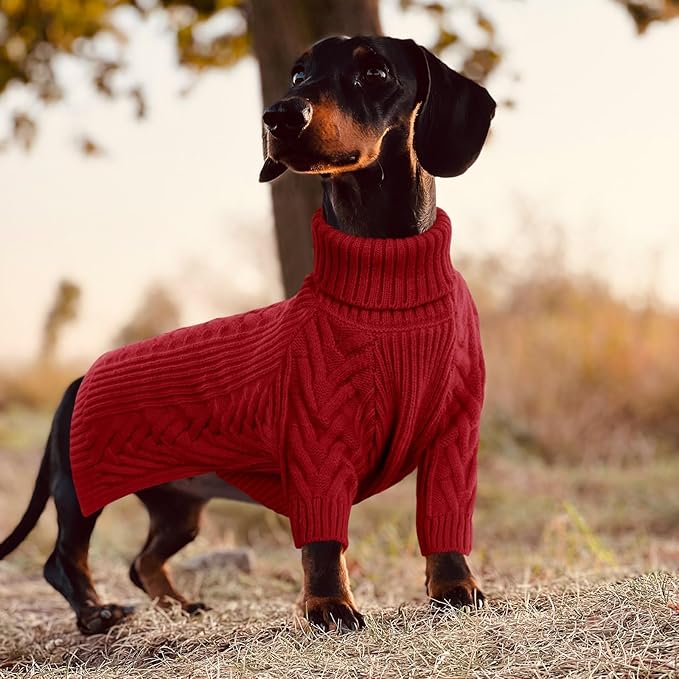 ASENKU XL Dog Sweater, Dog Sweaters for Extra Large Dogs,Pet Sweatshirt Apparel Turtleneck Pullover Winter Pitbull, Labrador Retriever(Red, X-Large)
