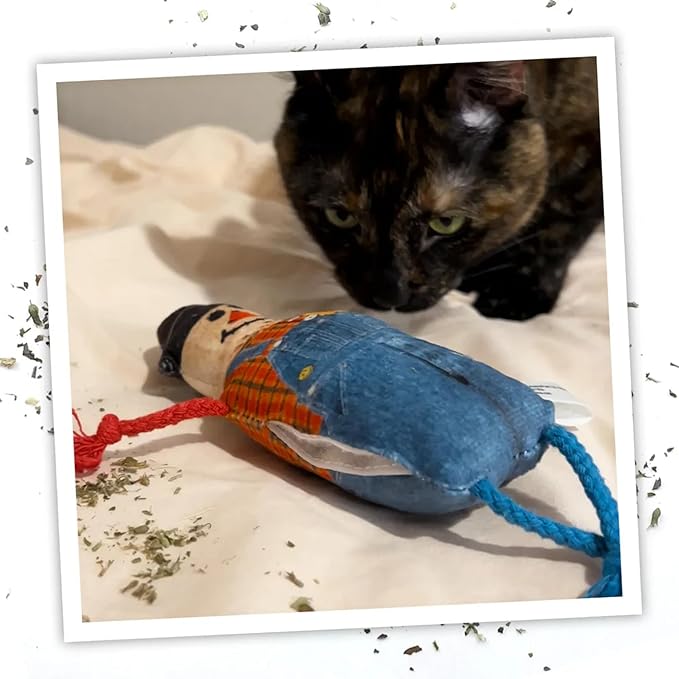 Meowijuana Refillable Cat Toys | Get Spooked - Scarecrow Catnip Toy | Includes Potent Hand Harvested Catnip Grown in North America | Promotes Play and Cat Health