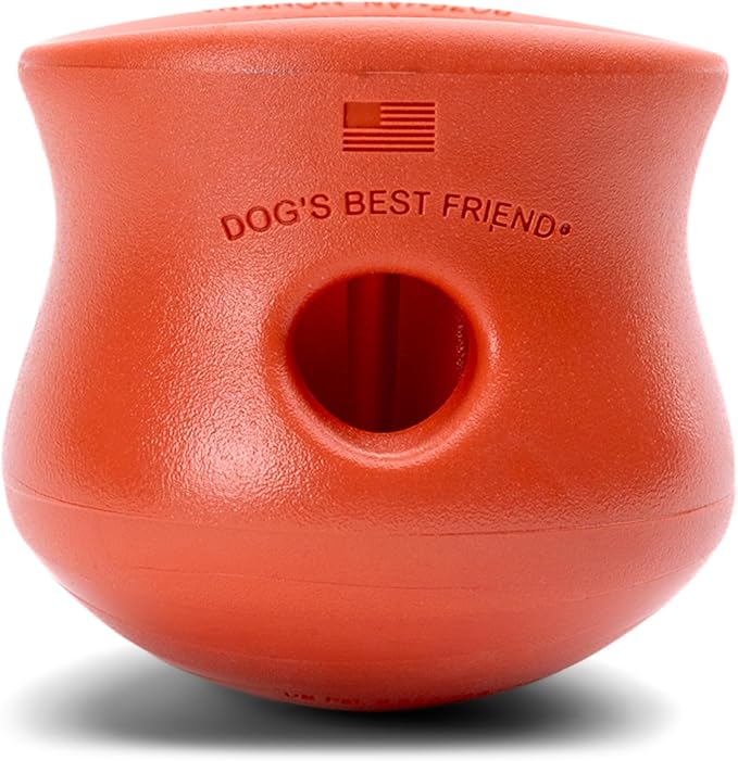 WEST PAW Toppl Durable Dog Treat Puzzle Toy for Medium to Large Dogs- Engaging Interactive Chew Toy for Mental Stimulation, Slow Feeding- 3/4 Cup Capacity - Cardinal Red, Large