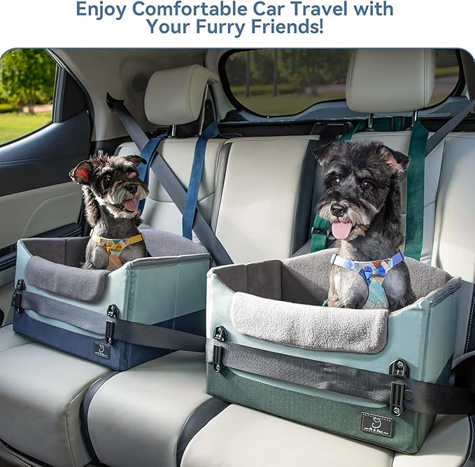 A4PET Dog Car Seat for Small Dogs, Collapsible Puppy Car Seat for Dogs Up to 25 Lbs, Car Travel with Soft Pillow