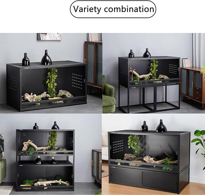 Versatile PVC Reptile Cabinet with Acrylic/PVC Door Options - Large Reptile Terrarium 48x24x12 inch Ideal for Snake Cage or Multi-Functional Enclosure (12-Inches Height)
