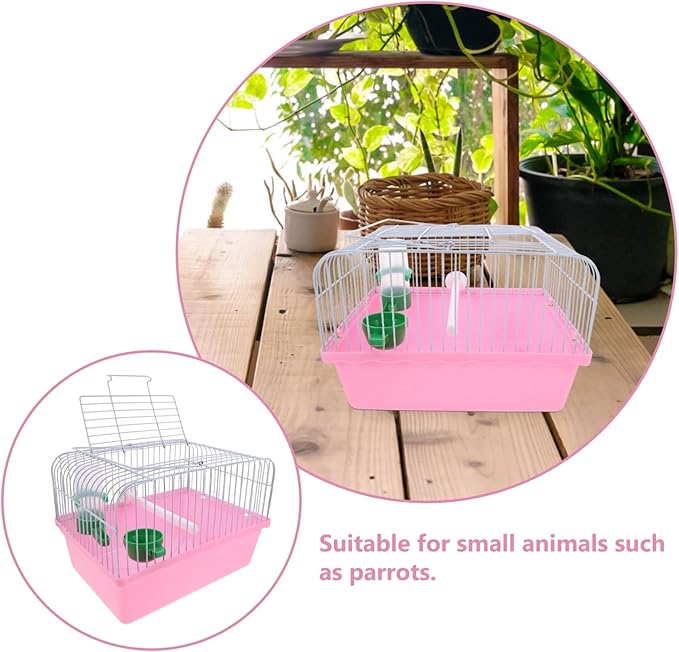 balacoo Portable Bird Cage for Lovebirds Lightweight and Spacious Travel Carrier with Perch Food Box and Waterer for Pet Birds Go Owners