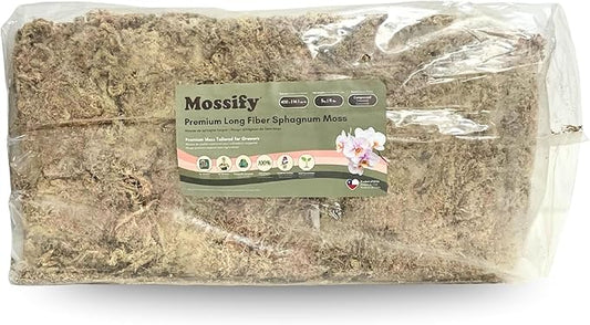 Mossify Premium Sphagnum Moss for Plants 5kg, 11 lbs - Long Fiber Moss for Plants Indoor, Orchids, Terrariums, Gardening, Reptiles – Moisture Plant Moss for Propagation, Soil & Habitat Bedding