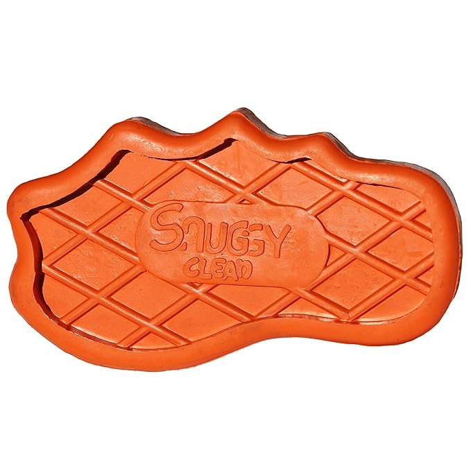 Grewal Equestrian Snuggy Clean Large Teeth Rubber Groomer Curry (Orange)