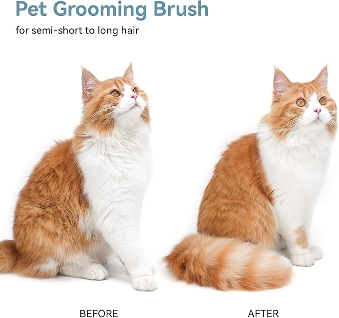Aumuca Self-Cleaning Shedding Brush for Dogs & Cats, Gentle Deshedding Tool for Long & Short Hair Pets, Easy Hair Removal Grooming Brush for Puppies