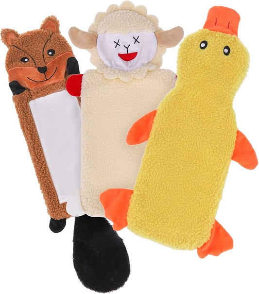 SCENEREAL Fall Thanksgiving Stuffless Dog Squeaky Toys for Medium Large Dogs, 3 Pack Holiday Halloween Pet Crinkle Toy with Squeaker for Puppy Chew, Interactive Dog Plush Toys Gift for Boy Girl