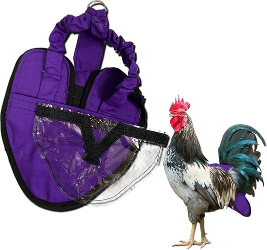 Hen Holster Wrap-Around Bird Diaper & Harness for Hens, Roosters, Ducks, Geese - with Removable Vinyl Liner, Adjustable Fit for Outdoor Adventures & Indoor Use - Easy to wear - Large, Purple