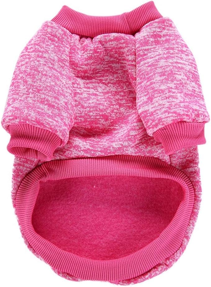 Jecikelon Dog Clothes Dogs Sweater Soft Puppies Clothing Winter Puppy Sweaters Warm Outfit for Dogs Small XXS XS Cat Apparel (Large, Rose red)