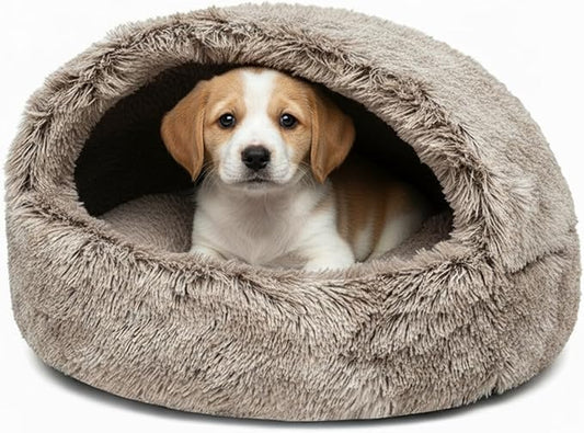 CATISM Large Cat Beds for Indoor Cats Dogs - Cat Bed Calming Nest, Self Warming Cat Bed Cave, Cozy Pod for Indoor Cat or Small Dog, Removable Washable Pet Cave with Non-Slip Bottom for Large Dogs