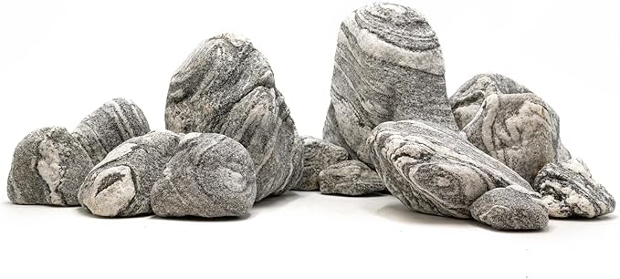 Silver Seiryu Rock Aquarium Rocks 40lb Natural Mountain Stone for Fish Tanks, Aquascaping, Terrariums, Bonsai, Garden Landscaping & Reptile Habitats(2-10inch 12-14Pcs)