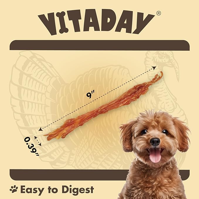 Turkey Tendons for Dogs, All Natural, Healthy Dog Treats, Long Lasting, Hypoallergenic Dog Chews, Rawhide Free, USA-Sourced, for Small Dogs, Strips, 3 oz Pack
