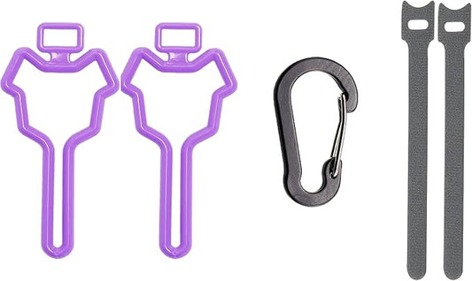 Dog Poop Bag Holder, Waste Bag Holder, Dog Poop Bag Carrier, Hand Free Holder (2 pack, Purple)