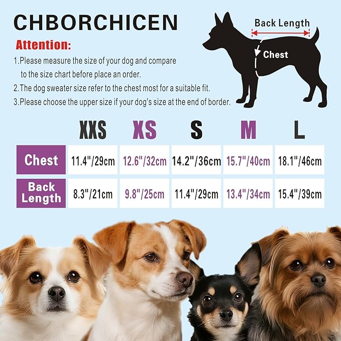 CHBORCHICEN Small Dog Sweaters Knitted Pet Cat Warm Dog Sweatshirt Winter Clothes Kitten Puppy Sweater (XXS, Dress-Pink)