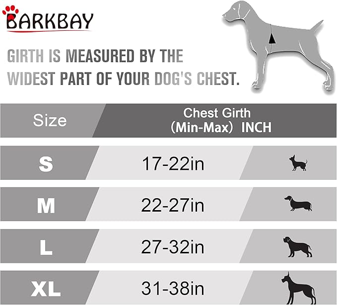 BARKBAY No Pull Dog Harness Front Clip Heavy Duty Reflective Easy Control Handle for Large Dog Walking(Rio Red,M)