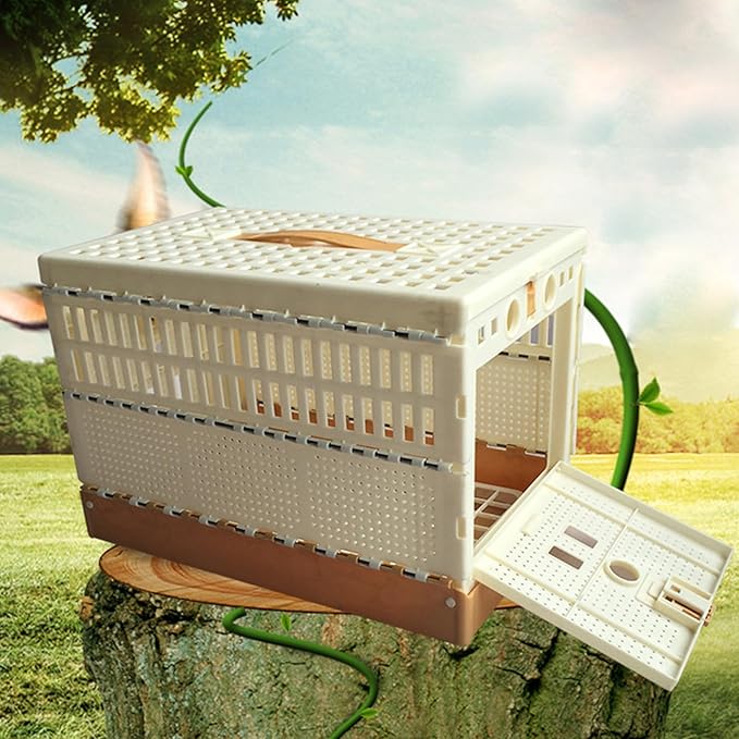 Small Bird Cage, Foldable Portable Carrier for Birds, Lightweight Training and Domestication Crate for Indoor Outdoor Yard Transport Travel Competition Use, Pet Aviary Accessory