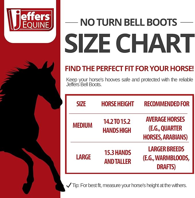 Jeffers Equine No Turn Bell Boots for Horses - Blue, Medium | Shock Absorbing Hoof Protection | Secure Double Hook & Loop Closure, Perfect for Travel, Turnout, Training, & Riding - 1 Pair