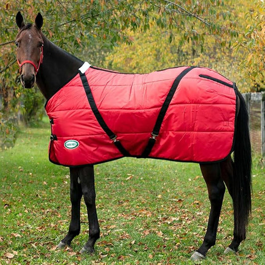 Country Pride Channel Quilt Stable Blanket (74, Red)