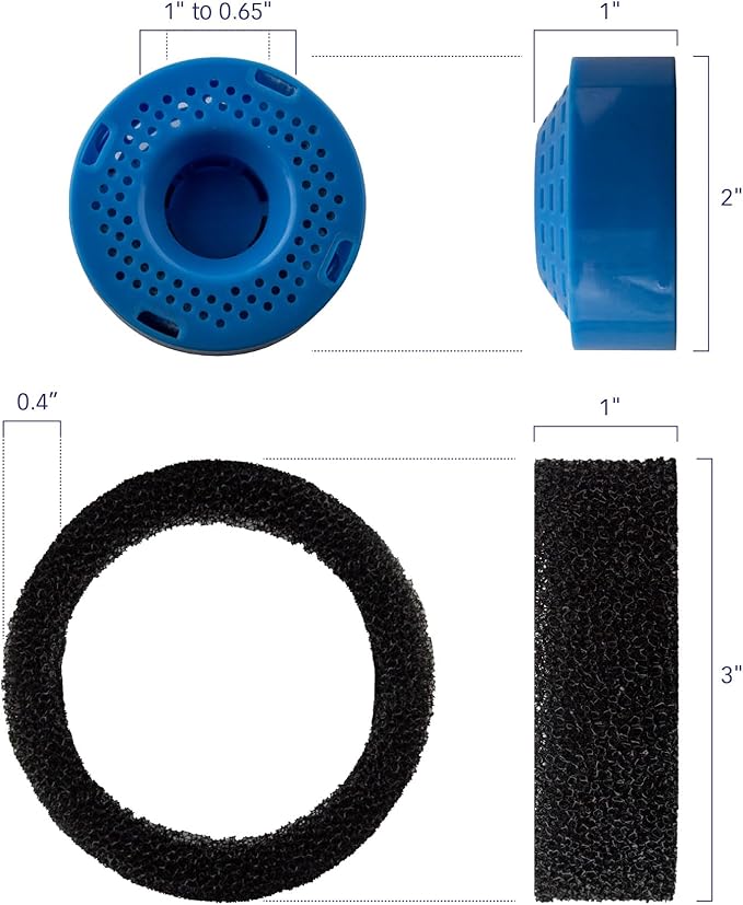 PET STANDARD Replacement Water Filter & 4 Pack Replacement Pre-Filter Sponges Compatible with PETLIBRO® 50oz/1.5L Automatic Ceramic Pet Fountain PLFF004, Pack of 8