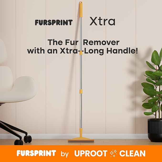 Carpet Brush for Pet Hair – Cat & Dog Hair Rake for Carpet & Upholstery – Xtra Long and Adjustable 60" Cat and Dog Hair Broom for Rug & Couch Cleaning