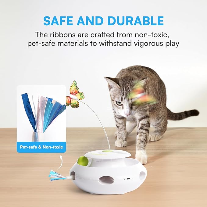 ALL FOR PAWS Cat Toy Replacements, Random Poping Ribbon for 3in1 Interactive Toys for Indoor Cats, 2PACK(Ribbon)