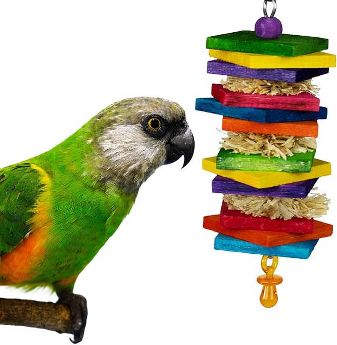 Super Bird Creations SB1181 Haystack Bird Toy - Enrichment Toy for Medium Birds - Ideal for Parrots Ringnecks Medium Conures Quakers Caiques - Satisfies Chewing & Preening, Relieves Boredom, 8.5"x2"