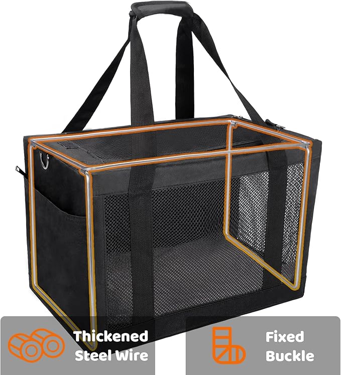 Soft Side Pet Carrier Bag with Shoulder Strap, Breathable Collapsible Mesh Cat Carrier for Cats and Dogs, TSA Airline Approved Travel Pet Carriers