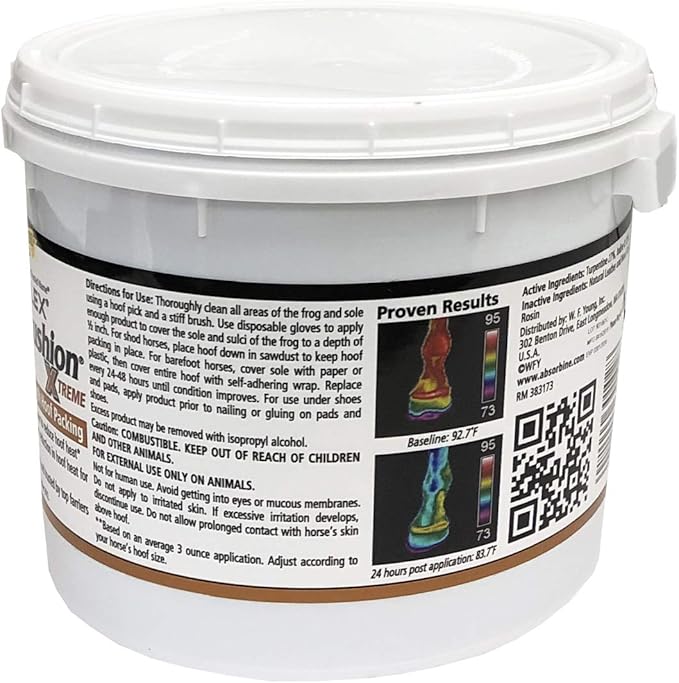 Absorbine Hooflex Magic Cushion Xtreme, Veterinary Formulated Fast-Acting Relief, Reduce Hoof Heat for up to 24 Hours, 4 lb Tub