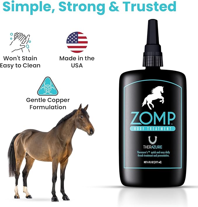Zomp Liquid Hoof Thrush and White Line Treatment for Horses: Effective for Thrush Relief and Prevention on All Hooved Animals