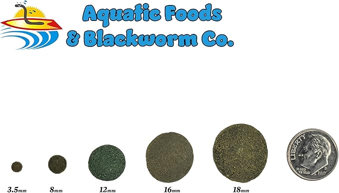 Aquatic Foods Inc. 12mm 1/2" Sinking Wafers of Algae & Spirulina Ideal for Plecos, Bottom Fish, Catfish, Shrimp, Snails, Crayfish, All Herbivorous & Omnivorous Tropical Fish...AFI Wafers..2-lbs