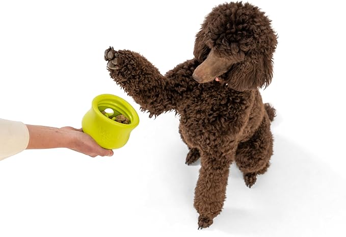 WEST PAW Zogoflex Toppl Treat Dispensing Dog Toy Puzzle – Interactive Chew Toys for Dogs – Dog Toy for Moderate Chewers, Fetch, Catch – Holds Kibble, Treats, X-Large, Granny Smith