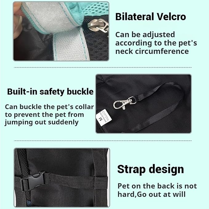 Portable Pet Carrier Backpack, Adjustable Pet Front Cat Dog Carrier Backpack Travel Bag for Small Medium Dogs Cats Puppies, Cat Backpack Carrier for Hiking Cycling (F, XL)