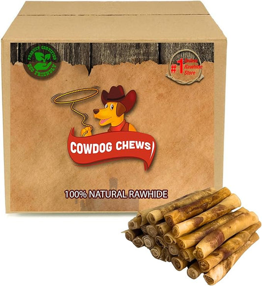 Cowdog Chews Rawhide Gourmet Meaty Rolls 5-6" (12 Pack) – Premium Dog Treats with Savory Beef Filling, Long-Lasting Chew for Aggressive Chewers, High-Protein, Natural Ingredients