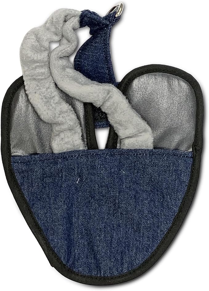 Bird Diaper, Wrap Around, for Larger Pigeons, Small Breed Hens and Roosters, Leak-Proof Design, Comfortable Fleece Strap Bird Harness with Sewn-in Liner & Secure Hook and Loop Closure - XS, Denim
