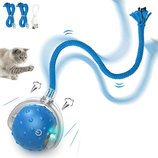 Interactive Cat Ball Toy for Indoor Cats – Fast Rolling on Carpets, Motion Activated with Chirping Sounds, Enrichment Play for Active & Bored Cats