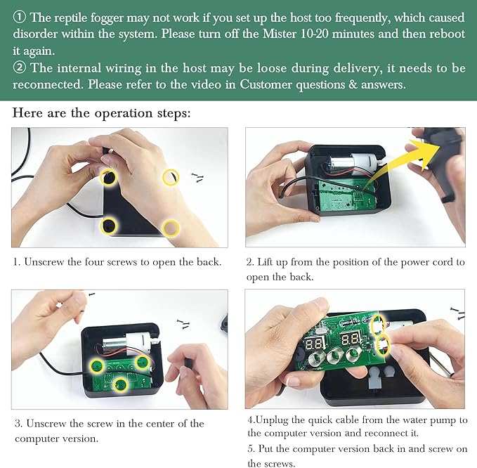 Reptile Fogger Automatic Reptile Mister Fogger for Terrarium, Timed Terrariums Humidifiers for Chameleon/Lizard/Snake/Turtle/Frog
