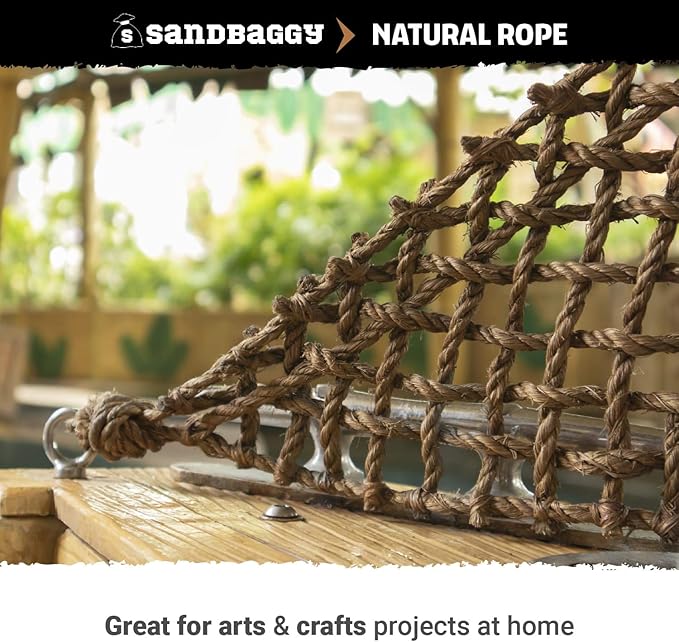 Sandbaggy Sisal Rope Twine 1/4 inch x 500 ft | Industrial Grade | No Synthetic Materials - Eco-Friendly Product | Higher Quality Compared to Home Depot, Walmart, Lowes (2 Rolls)