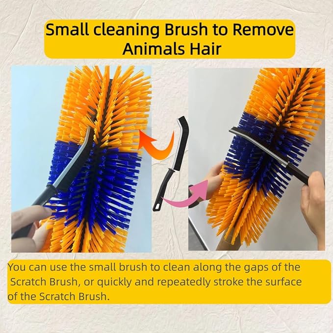 2PCS Livestock Scratching Brush,Goat Scratcher Brush Post with Cleaning Tool, Grooming and Massage Brushes for Horse Sheep Cow scratchers, Animals Back Scratching Itch