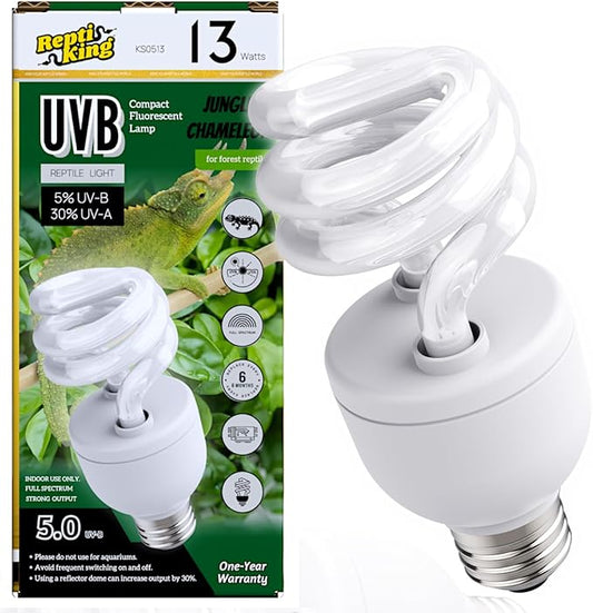 UVB Reptile Light, 13W UVB5.0 Bulb, UVA UVB Reptile Light Bulb Lamp for Leopard Gecko Crested Gecko,Turtle,Chameleon UVB Bulbs for Jungle Reptiles
