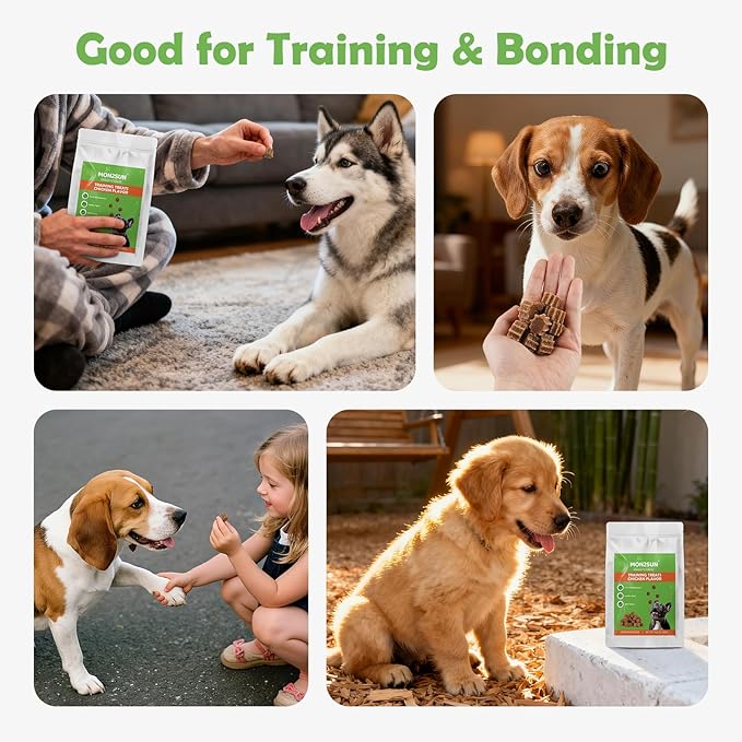MON2SUN Grain-Free Soft Dog Treats, Gear-Shaped Training Treats for Puppy to Senior, Chicken Flavor, Low Calorie & Gluten-Free, 10.6 oz