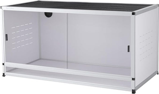 PVC Reptile Enclosure 76 Gallon ToxiRium Large Reptile Terrarium 44''x20''x20 Tank for Bearded Dragon Gecko Lizard Snake,Wide Breeding Lounge Vivarium Area with Sliding Doors Lock