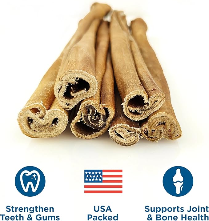 Best Bully Sticks 12 Inch Natural Collagen Sticks for Dogs - 10 Count (Pack of 1) - Long-Lasting, Rawhide Free, Beef Treat