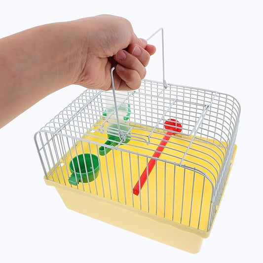 Garneck Small Bird Travel Cage: Portable Parakeet Carrier with Food and Water Box 9.2 Inch Animals Cage for Cockatiels Parrot - Easy to Carry for Short Trip, Daily Outing