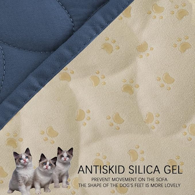 Ameritex Waterproof Pet Bed Cover Anti-Slip Dog Bed Blanket for Sofa and Furniture Waterproof New Pattern Design (Navyblue, 30x80 Inch (Pack of 1))