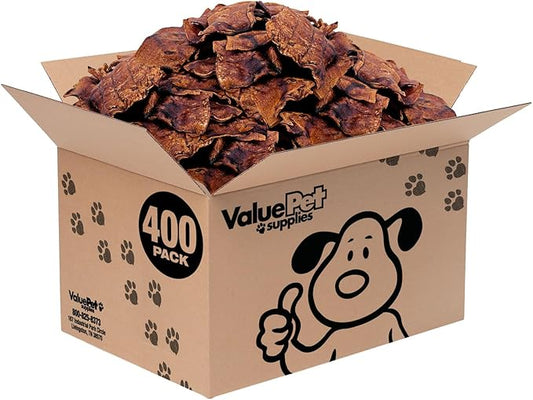 ValueBull USA Rawhide Chips, Natural Beef Flavor, 400 Count Wholesale Pack - Natural & Safe, USA Beef Hide, Long Lasting, Chemical Free, No Artificial Flavors