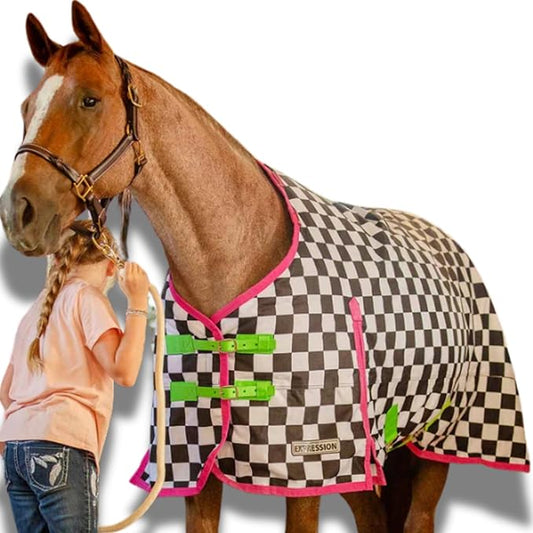 Jeffers Expression 1200 Denier Standard Neck Turnout Sheet, Skater Cowgirl, 78"- Waterproof, Breathable Horse Sheet with 0g Polyfill, No Insulation - Ideal Protection for Wind & Rain, Light Weight