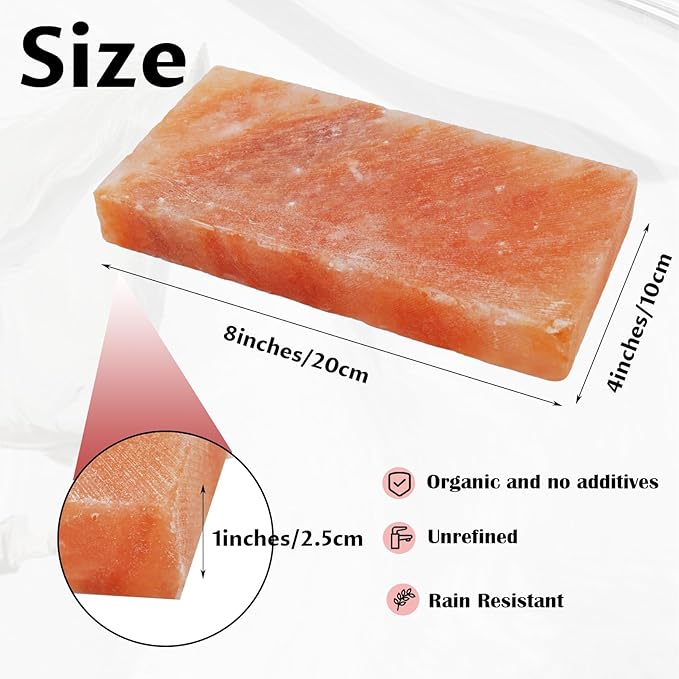kathson Himalayan Salt Block for Horses,8x4x1 Inches Deer Salt Lick Brick Animal Salt Rock with Natural Vital Minerals for Deer Cattle Sheep Goats Livestock (1 Pcs)