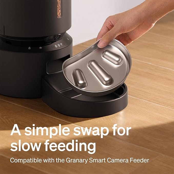 Bundle of PETLIBRO Automatic Cat Feeder with Camera, 1080P HD Video with Night Vision + PETLIBRO Slow Feeder Bowl for Small Dogs & Cats, 1.125 Cup— Anti-Gulp Stainless Steel Dog & Cat Bowl