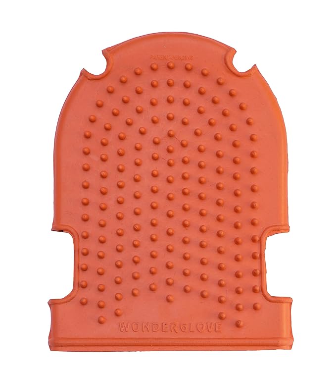 Grewal Equestrian Wonder Grooming Glove-Double Sided (Orange)