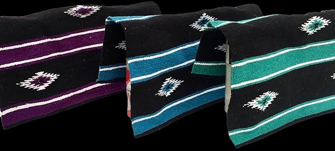 Majestic Ally 36"x 34" Navajo Design Acrylic Saddle Blanket -2.4 lbs (Purple and Black)